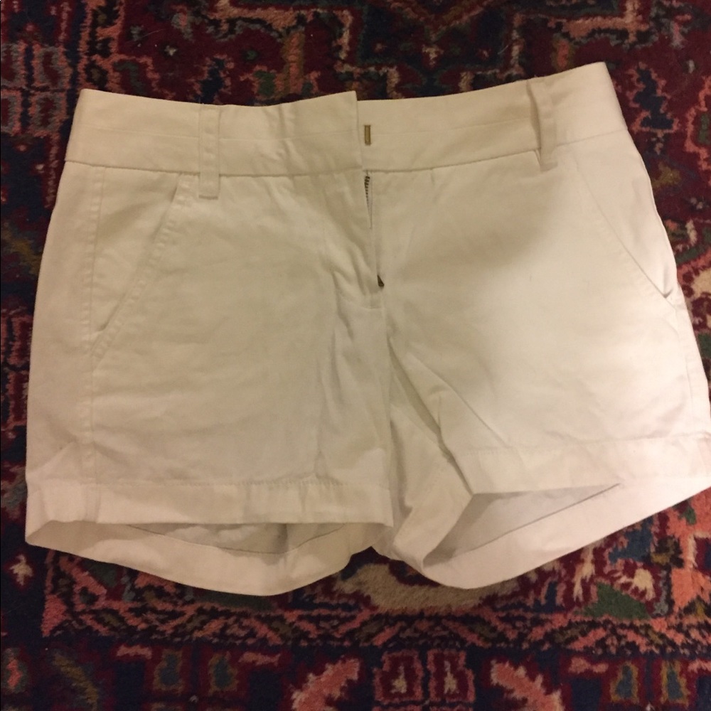 J. Crew three inch chino shorts white